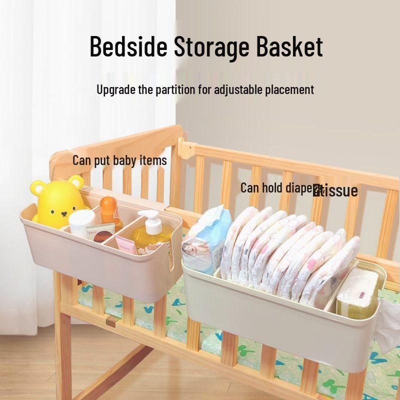 Bedside Hanging Diaper and Storage Organizer for Baby Crib