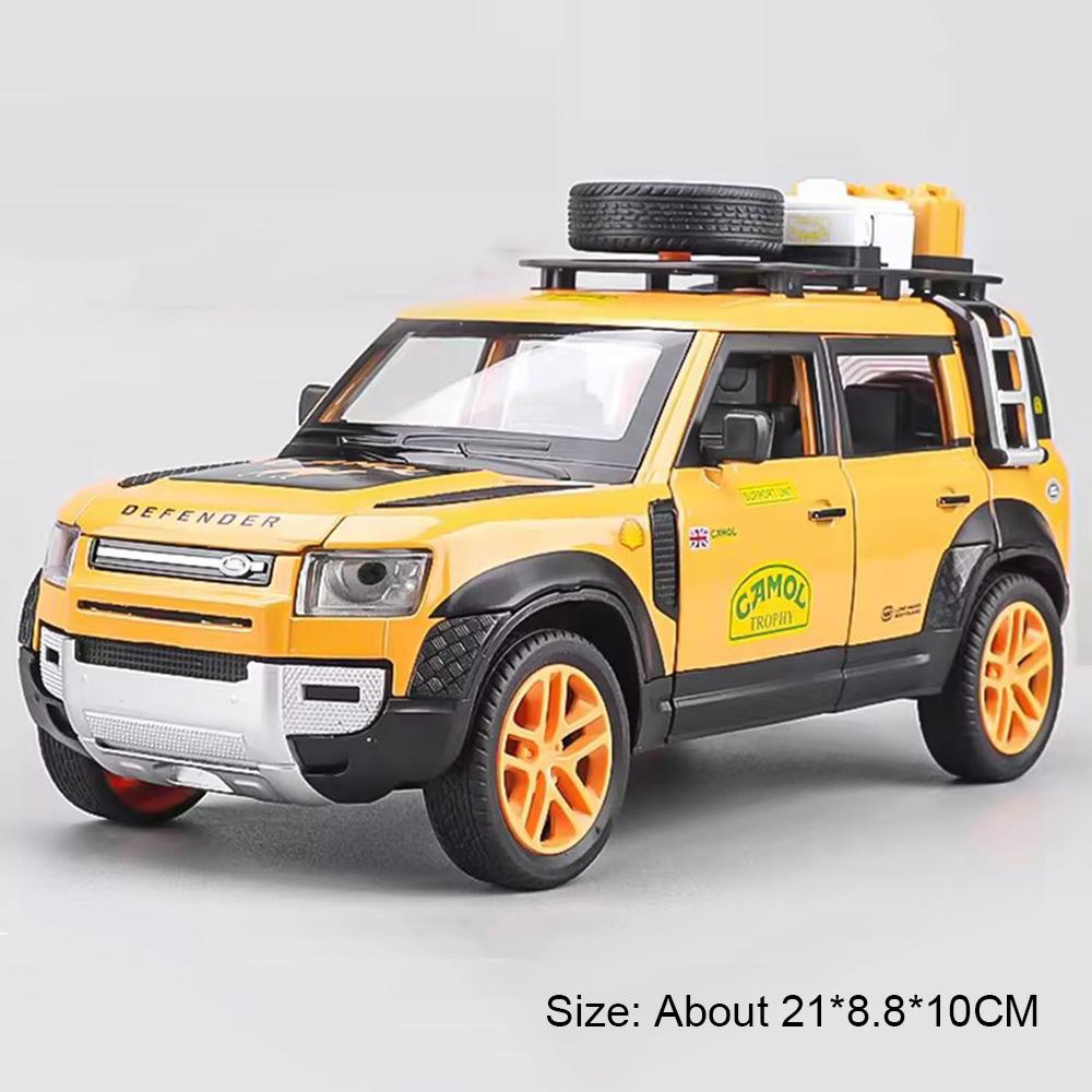 1:24 Scale Defender Range Rover Car Model Toy Metal Die-cast Sound Light Shock Absorption Off-road Vehicle Models for Kids Gift