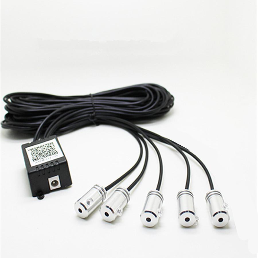 9 in 1 RGB LED Optical Strip Light Bluetooth App Control 12V Car Styling