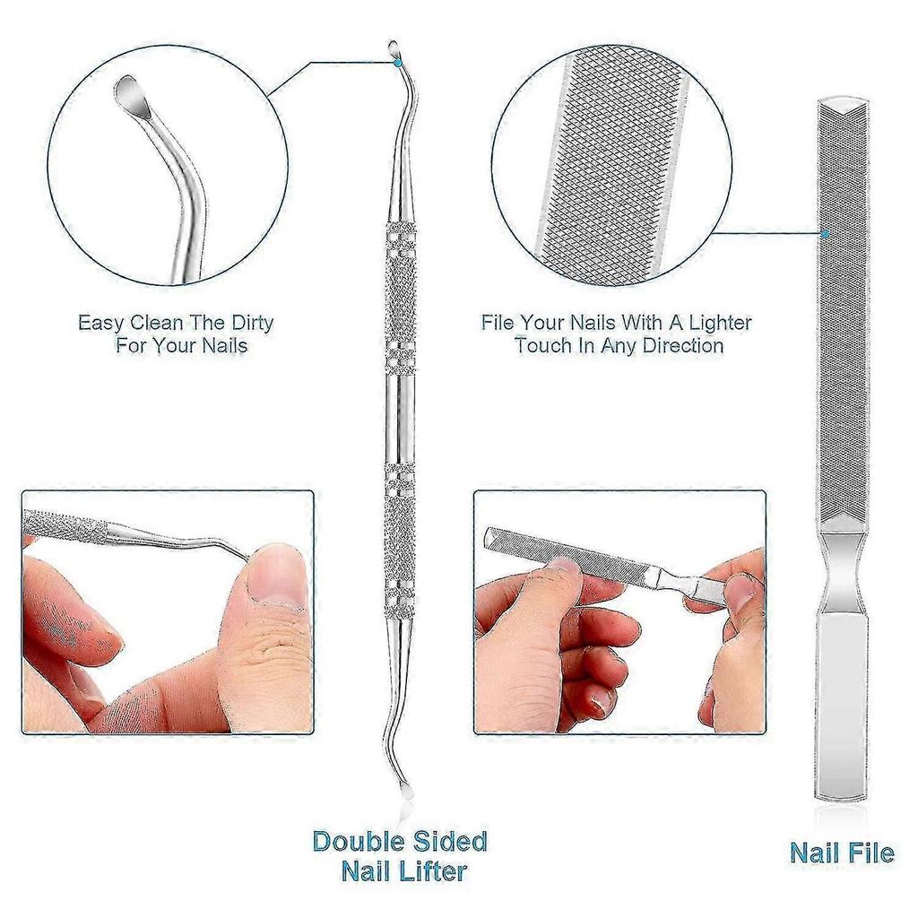 Ingrown Toenails Set, 7pcs Stainless Steel Manicure & Pedicure Set, Professional Ingrown Nail Clippers Kit