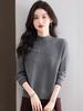 Women's Wool Fleece Sweater with Semi-High Neck for Autumn and Winter