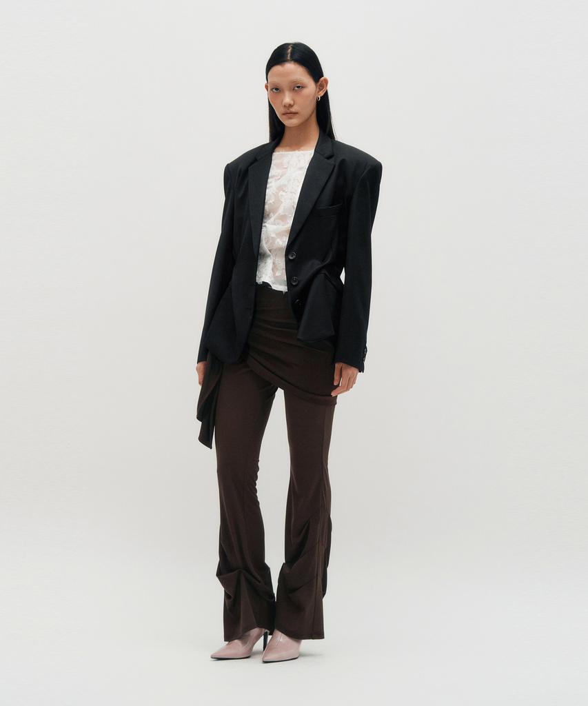 Kimjisu Sheer Layering Pants _ Brown