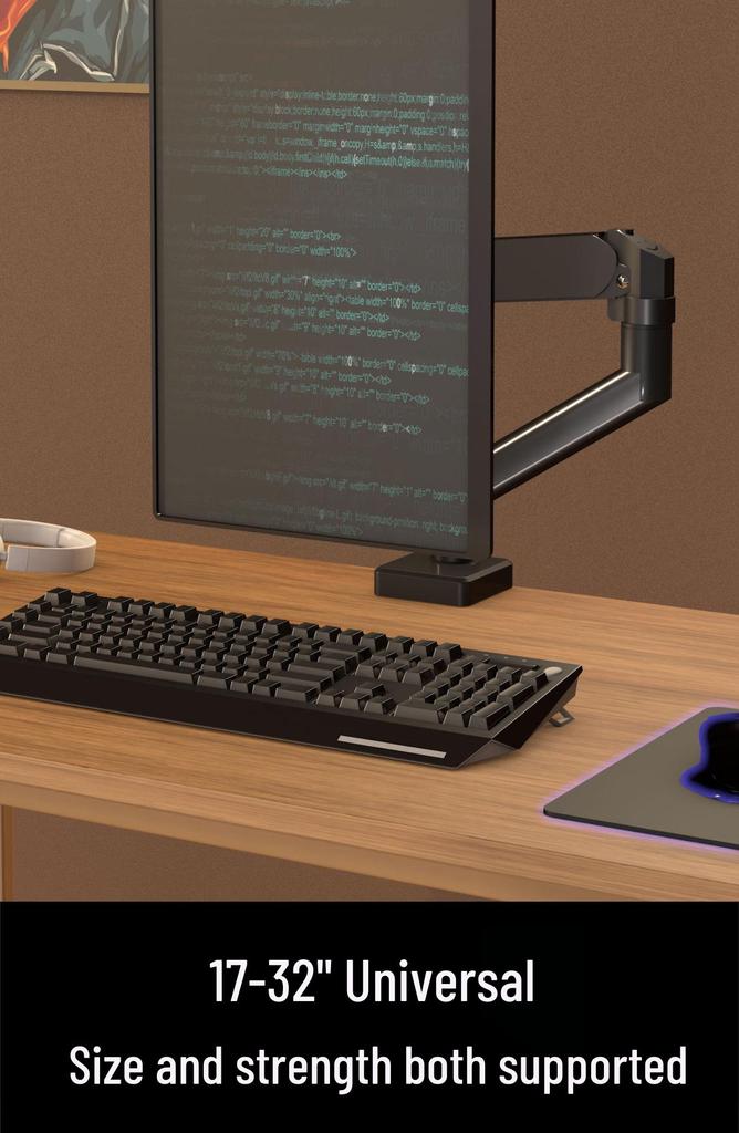 Adjustable Clip-On Desktop Monitor Stand with 360° Rotation