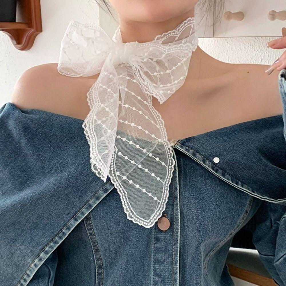 Soft Wrap Lace Hair Band Pastoral Style Ribbon Hair Strap Vintage Bow Headband  Photograh