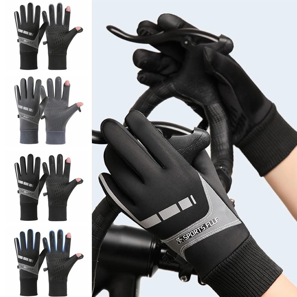 Anti-slip Thick Cycling Gloves Lock Buckle Warm Outdoor Gloves Winter Cycling Gloves  Outdoor