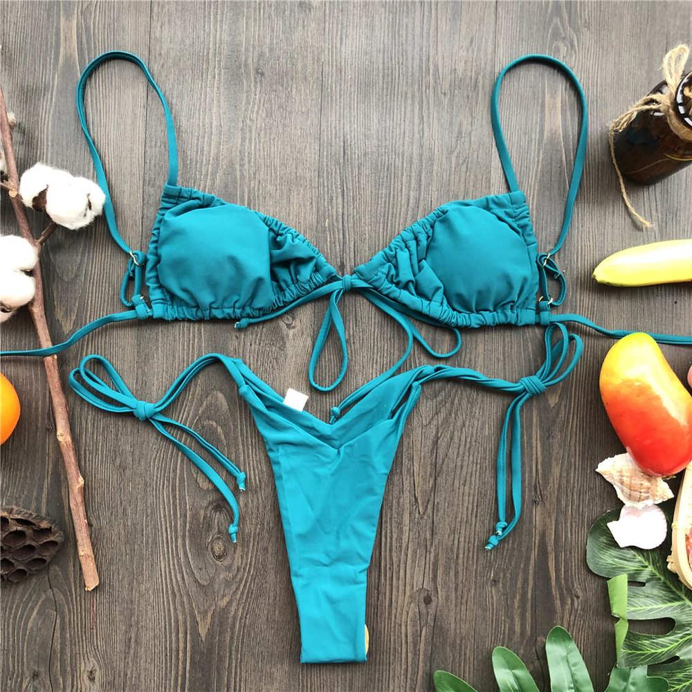 Moda 14 Colori Allacciato Bikini Costume da Bagno Femminile Costume da Bagno Donna Set Bikini Due Pezzi Leopardo Brasiliano Bather Costume da Bagno