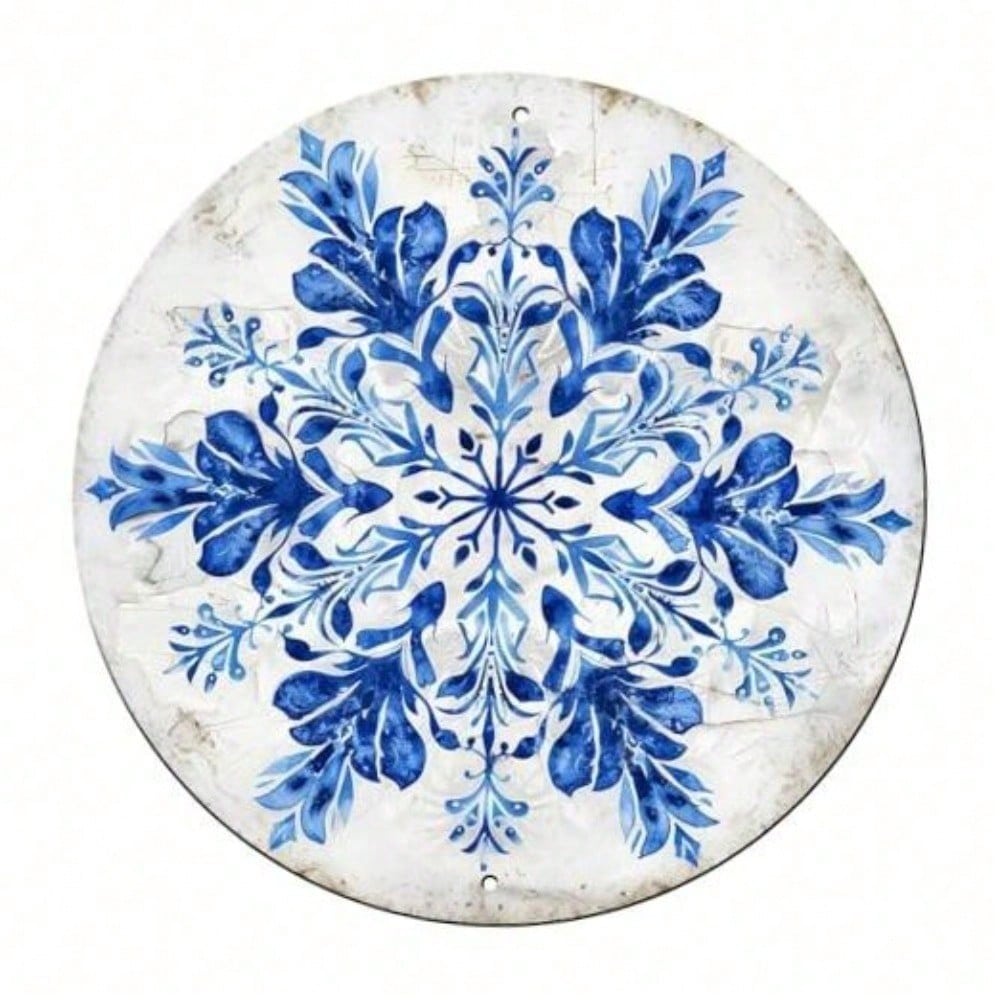 

Vintage Snowflake Metal Wall Sign 12x12 Inch, Retro Tin Poster Winter Christmas Home Decor 20x20 різнокольоровий