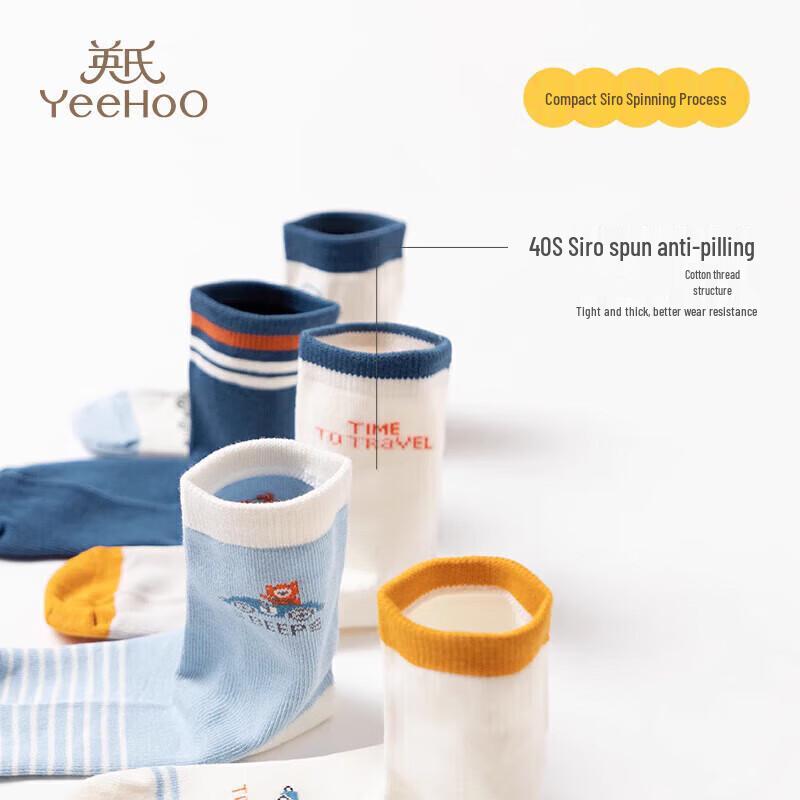 YEEHOO Boys' Summer Mesh Cotton Socks (5 Pairs)