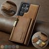 2-in-1 DetaChable Magnetic Leather Wallet Phone Case for Samsung Galaxy S23 24 25 Plus Ultra zipper card slot pocket phone cover