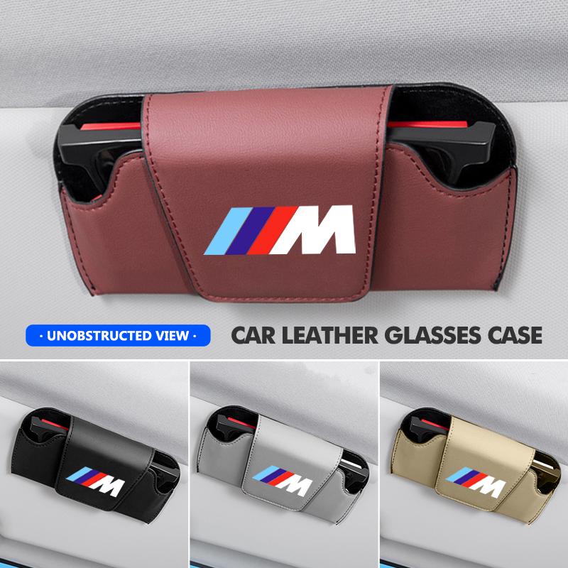 For BMW Car Visor Sunglasses Car Glasses Case Glasses Holder Clip Box Key Case Accessories E93 F10 F20 F30 F40 F15 F25 F26 F31 PU0
