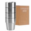 Rustfrie stålkopper 10oz 6oz Campingkrus 4 stk Gjenbrukbare Premium Metallkopper Dobbeltvegg Drikketumbler for Grill Hjem Drikkeverktøy