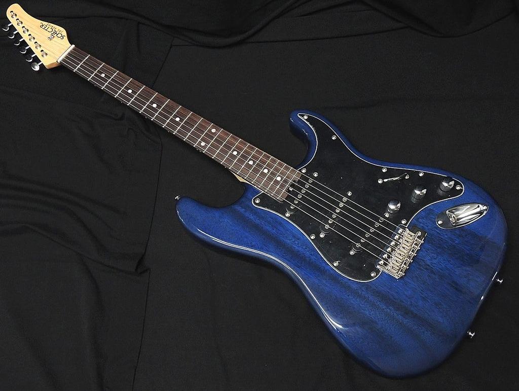 Schecter STB R Schecter Stratocaster Type Mahogany Body Electric Guitar Blue OL-ST-22-MH See-through