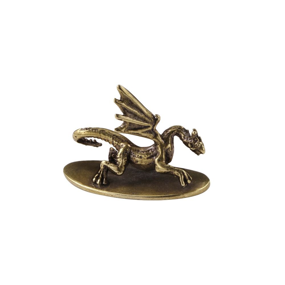 Solid Brass Little Flying Dragon Ornaments Micro-carving Dragon Miniatures  Desktop