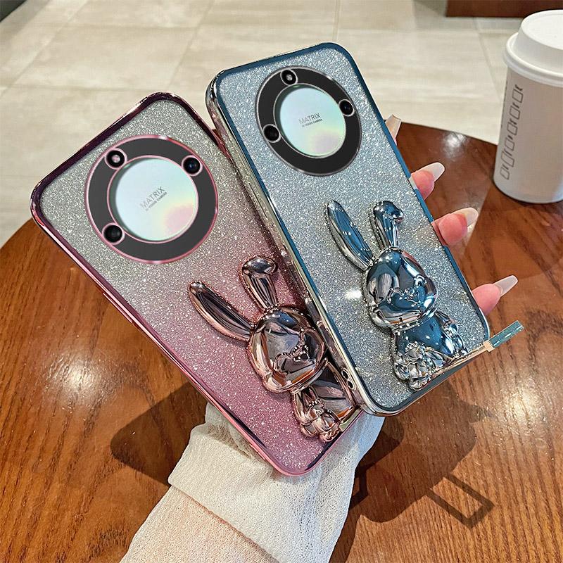 For Honor X40 5G Protective Case Cute Rabbit Anti-Scratch Kickstand Phone Cover
