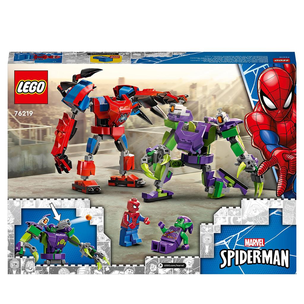 LEGO Super Heroes Marvel Avengers Spider-Man Vs. Green Goblin Mech Suit Battle 76219 Toy Blocks Gift Superhero American Comic Book Boys Ages 7 and Up