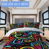Fun Colorful Style Pattern Bedding,Quilt Set Quilt Cover Pillowcase Home Birthday Gift (1*duvet Cover+2*pillowcase,without core)ZSJT0917444