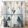 Modern Geometric Bathroom Shower Curtain Elegant White Grey Waterfall Design for Home Decor