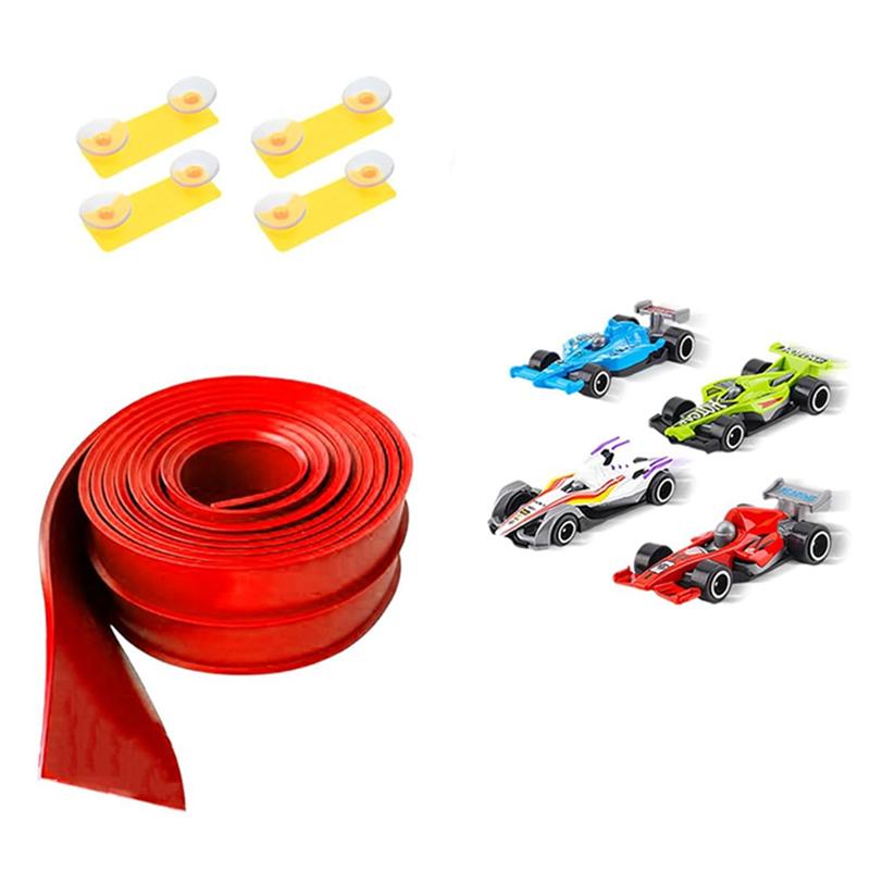

A95I-Car Ramp , 5M Flexible Car Ramp System With 4 Racing Cars,Ready-To-Play Indoor/Outdoor Racing Kit Birthday Gift For Kids