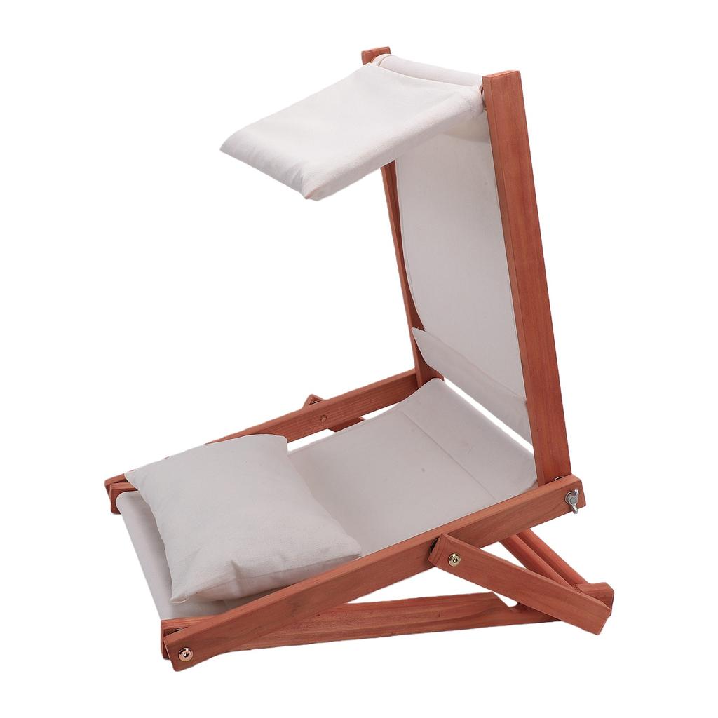 Foldable Beach Sunbathing Headrest Sunshade Chair Portable Wooden Beach Headrest Sunshade with Pillow