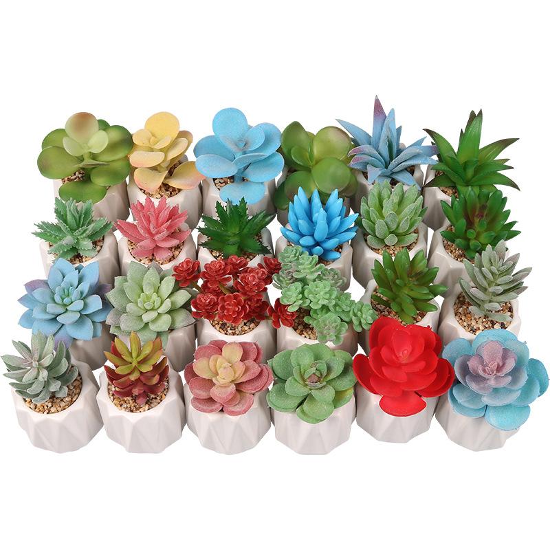 Small, Wavy Cup-Shaped Simulated Succulent Plant Potted Plant, Nordic Office Furniture Fresh Decoration