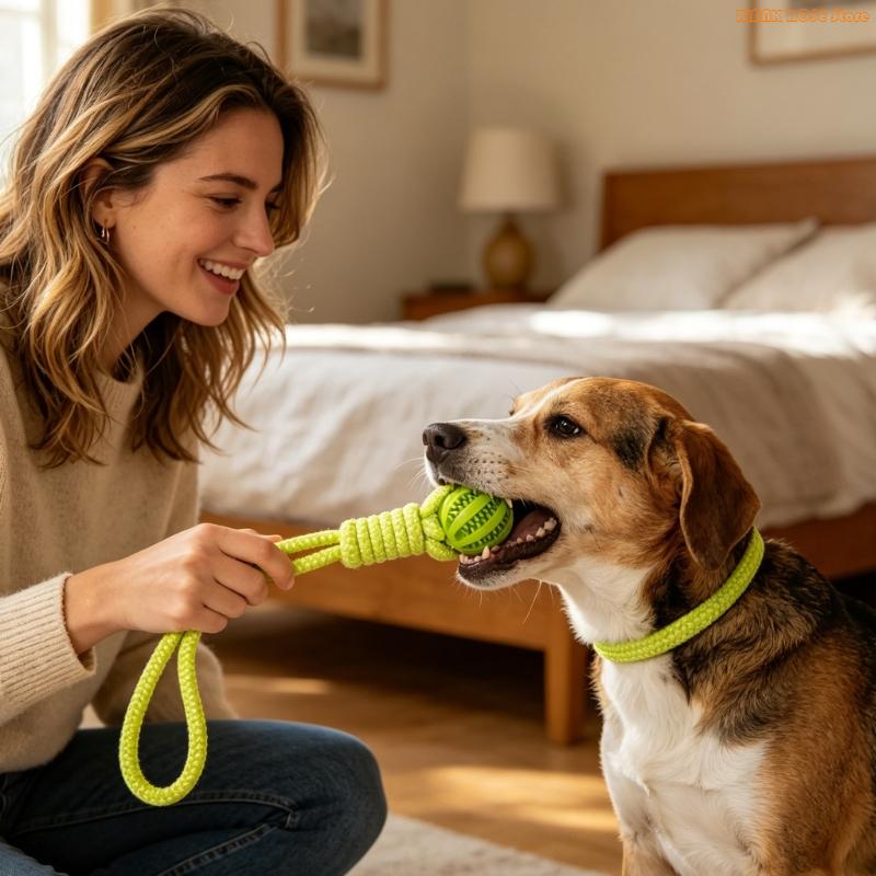 K1AE Pet Teething Toy Teething Ball Molar Pet Chew Dental Cleaning Toy Interactive Reward Molar Toy for Puppies