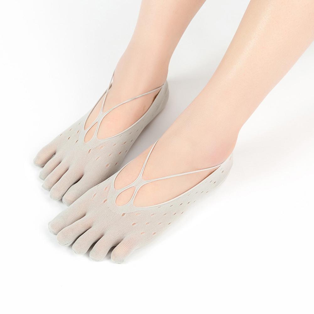 

Invisible Ultra-thin Hollow Women Glass Silk Funny Toe Five Finger Socks Mesh Toe Socks Short Socks серый