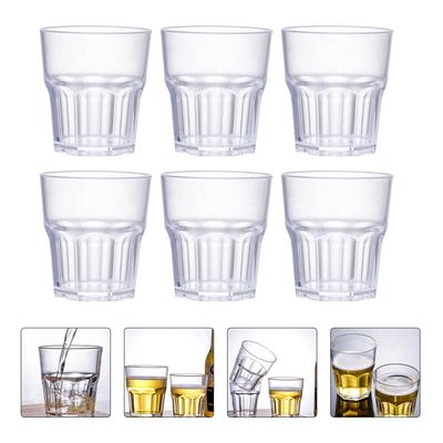 6 Pcs Beer Mug Glass Water Clear Drinking Glasses Acrylic Unbreakable Spirits Cups