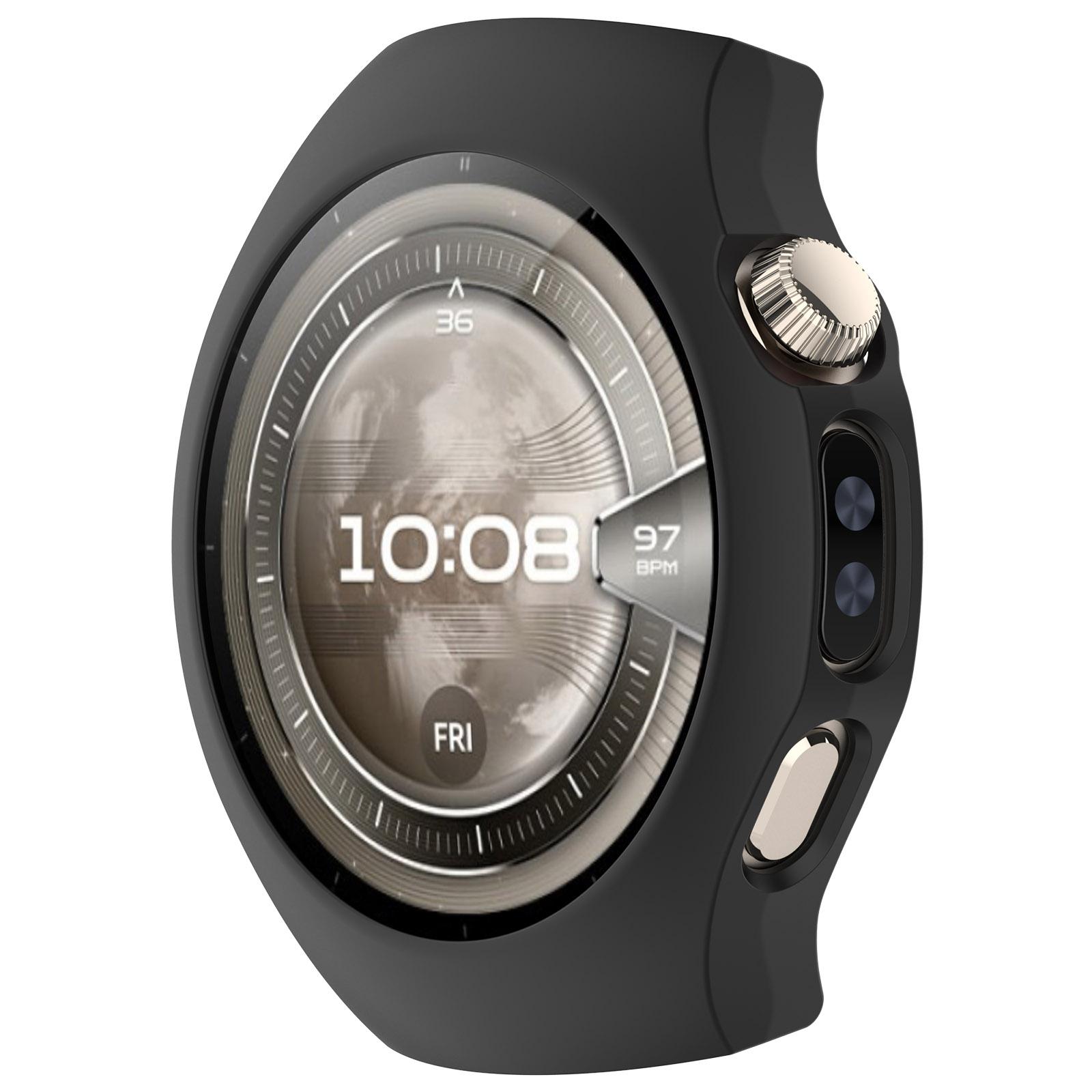 

For Huawei Watch 5 46mm Case Half-Wrapped Hollow Hard PC Watch Cover Silver