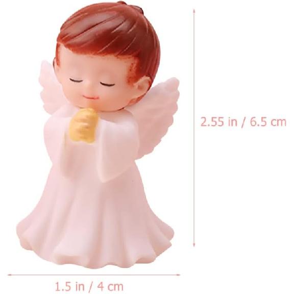 4Pcs Praying Angels Figurines, 2.55 inch Praying Angel Mini Plastic Angel Figurines for Garden Statue Home Decoration