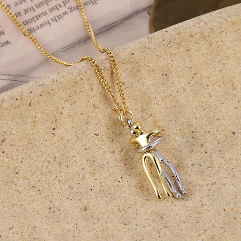 Straight White Hug Pendant Jewelry 