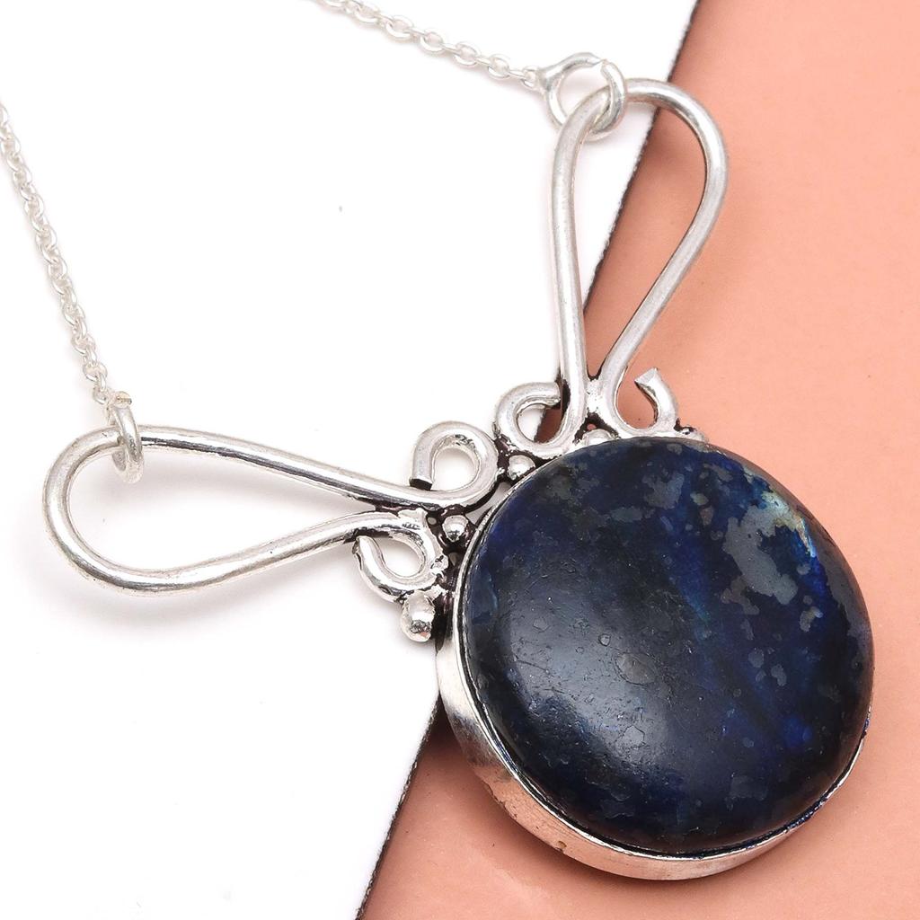 Pendant Silver  Peridot Labradorite Gemstone Jewelry Sterling 2.5" Fiery