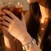 Trendy Gothic Style Hand Chain Ti Steel Bracelet Wrist Chain With Resin Teeth Pendant Perfect For Daily Wear