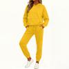 Women's Fashion Casual Solid Color Loose Hooded Sweatshirt Suit