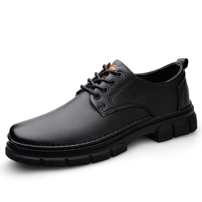 Men s Black British Low-Top Casual Leather Boots 41
