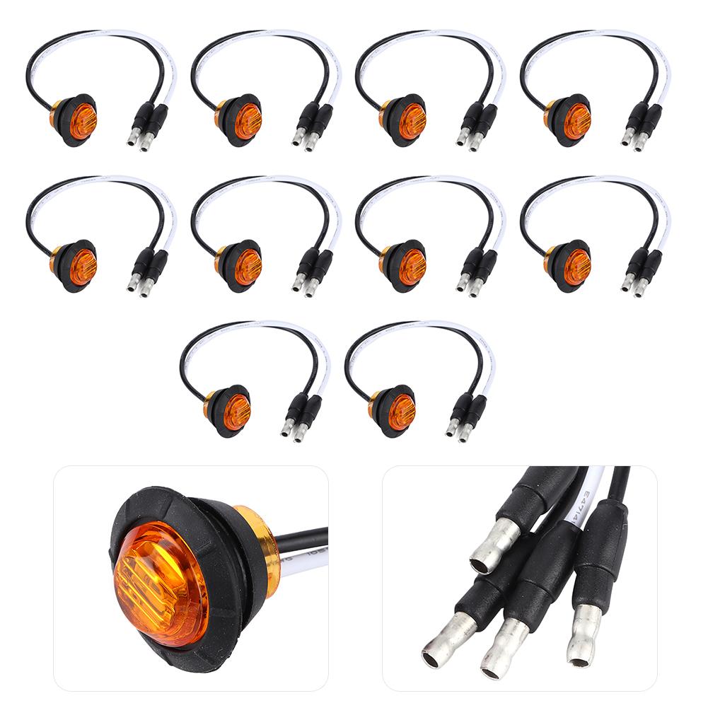 10 Stück 34 Zoll LED Seitenmarkierungsleuchte Begrenzungsleuchte mit DC-Anschluss 12V für Auto Anhänger LKW