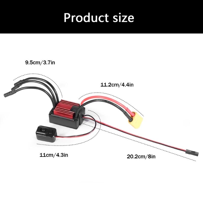 35A 105A Sensored Brushless ESC Speed Controller Adjustable Brake Accelerations For Remote Vehicle Tuning
