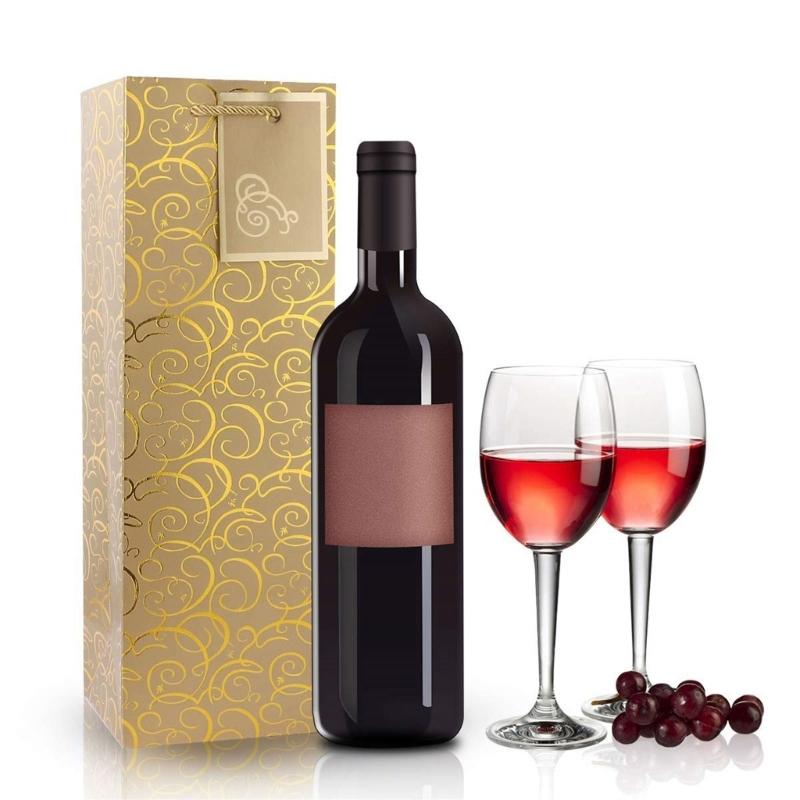 6 Pack Paper Wine Gift Bags Elegant Wine Presentation Bag Perfect for Anniversaries Weddings and Birthday Celebration