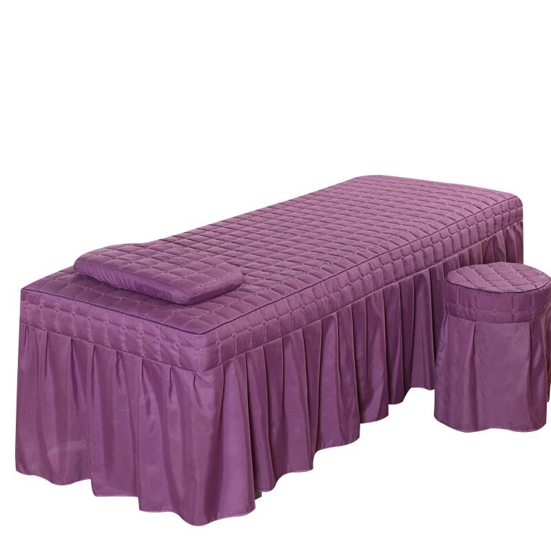 Square Head Quilted Thicken Beauty Salon Lash Massage Table Bed Skirt Mattress Cover SPA Treatment with Face Breath Hole Sheet