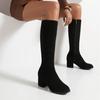 Small autumn and winter medium boots but knee thick heel high heel thin elastic women's waterproof table high boots