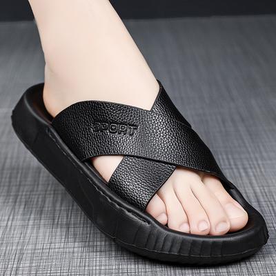 Papuci Sandale la Modă pentru Bărbați Pantofi de Plajă Sandale Casual de Var cu Vârf Deschis Papuci pentru Exterior Interior Talpă Moale Confortabili Antiderapant