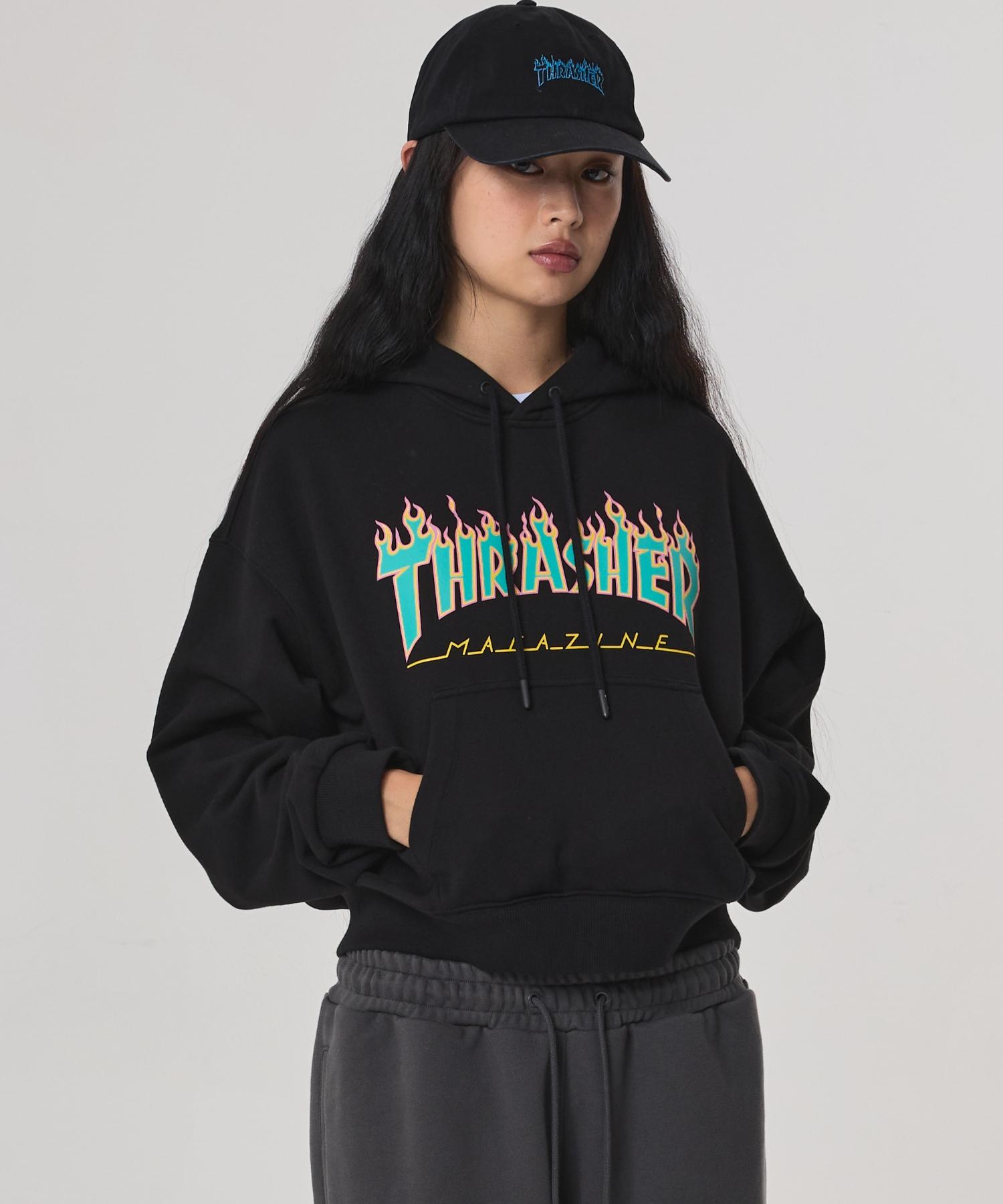 Treasure Flame Crop Hoodie Black F