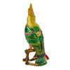 FJ FENGZHIJIE Trinket Box with Hinged Parrot Bird Figurine, Golden Crystal Enamel Cocktail Home Decor, Bird Lover Gift