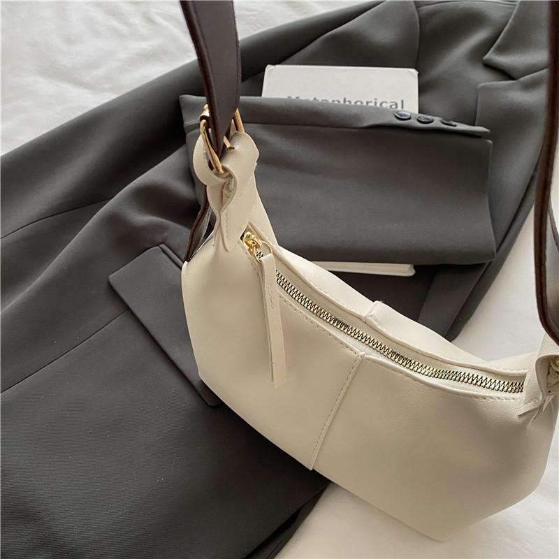 Solid Color Women Streetwear Inspired Soft Bag Stitching Accents Compartment