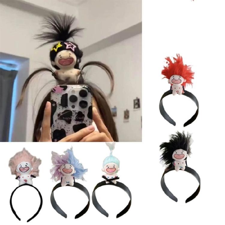 Lustiges Haarband Cartoon Plüschpuppe Stirnband Breitkrempige Haarnadel Foto Kopfschmuck
