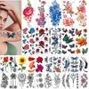 MAYCREATE® 30 Sheets Temporary Tattoos Sticker for Men Waterproof Tattoo Sticker Flowers Temporary Tattoos Stickers Roses Butterflies Assorted Tatt