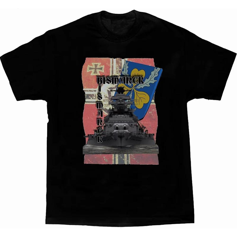 

Лінійний корабель Бісмарк Крігсмаріне Бісмарк Лінійний корабель Футболка. Літня бавовняна чоловіча футболка з коротким рукавом і круглим вирізом New S-3XL XXXXXL чорний