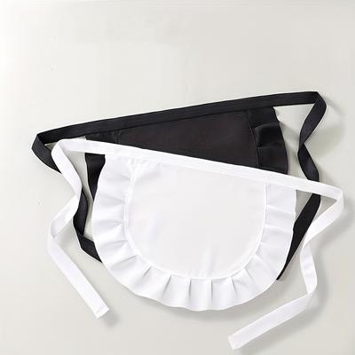 1pc, Role Play Waist Apron Tights Costume, Kitchen Party Gift, Solid Color Lace Apron, Waiter, Couple Dress Up Gift