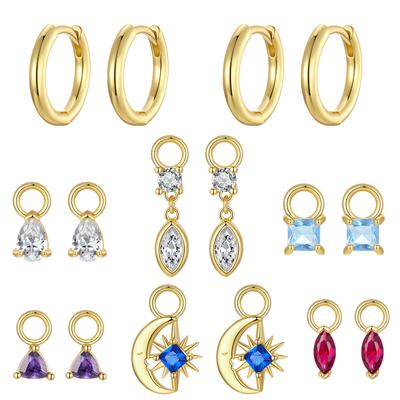 Sparkling Color Zirconium Earrings Kit Has Unique Personality, Simple And Exquisite Metallic Copper Earrings, Free Diy.