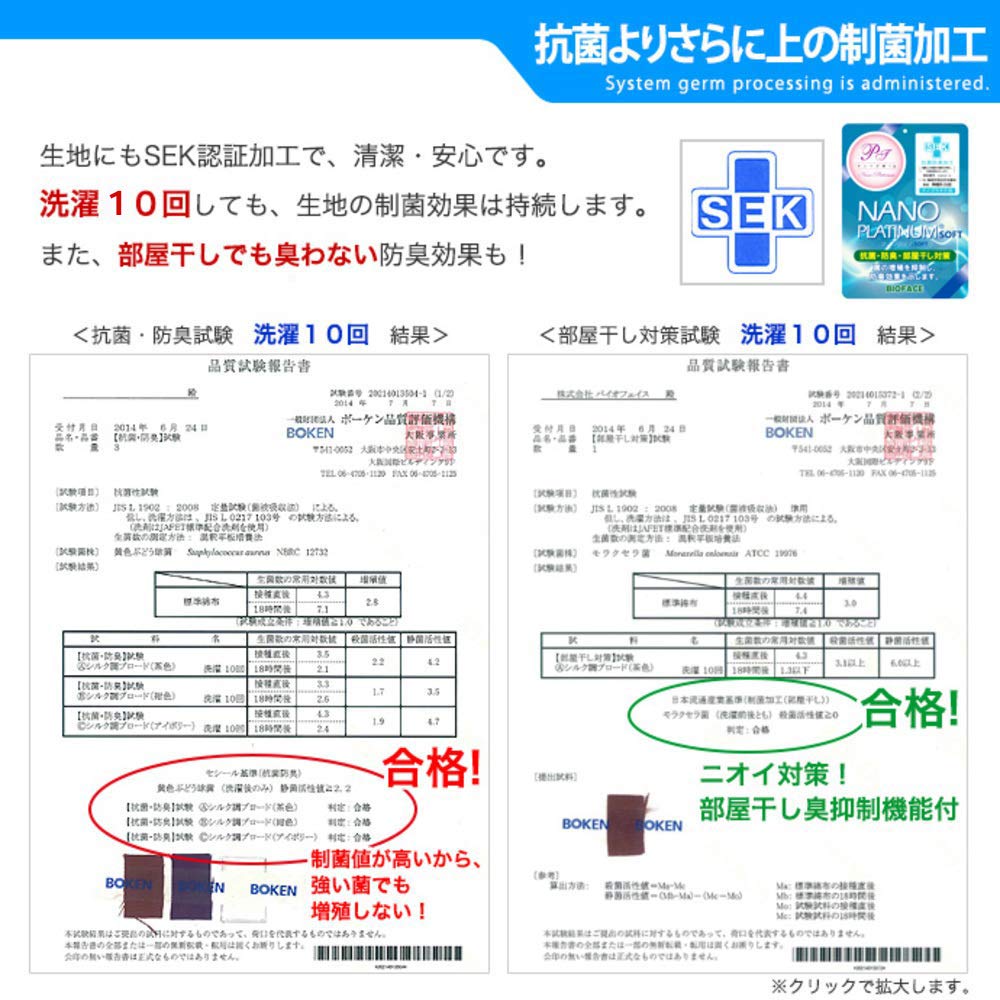 EIYU Pillow, 43x63cm, Low, Washable, NANO Platinum, Ivory, with Gray Pillowcase, Shipped Uncompressed