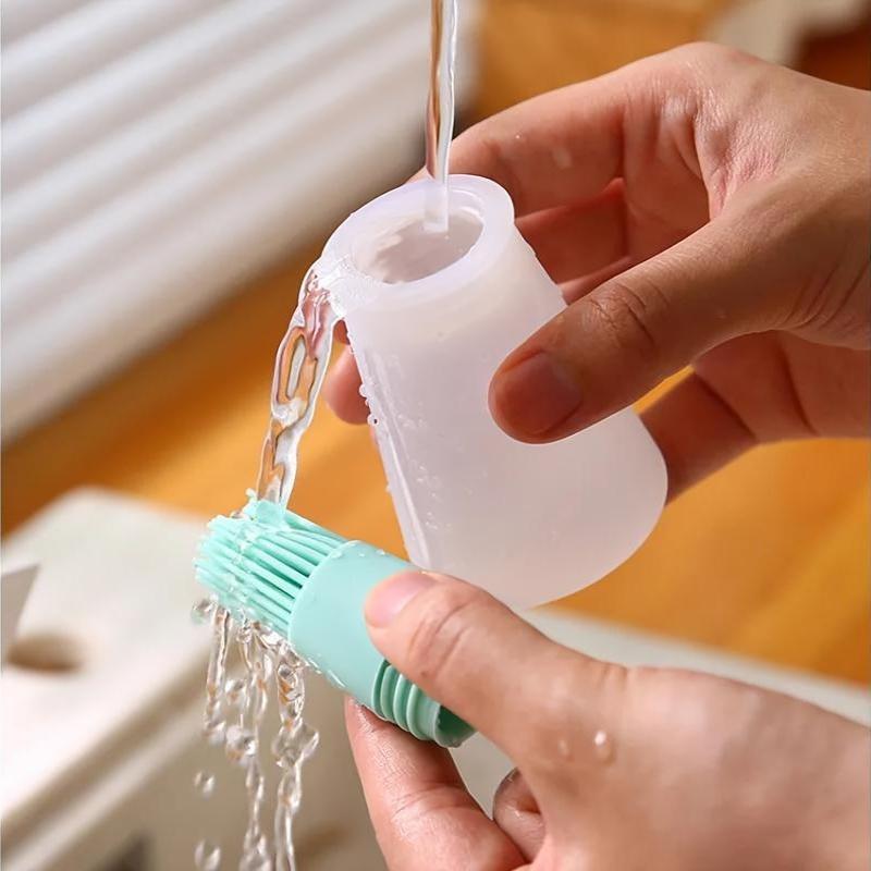 1/3 Stück Silikon BBQ Ölspender mit Pinsel Hochtemperaturbeständig Lebensmittelqualität Pinselset für Outdoor-Kochen Gebäckküche